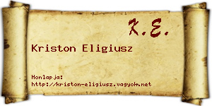 Kriston Eligiusz névjegykártya